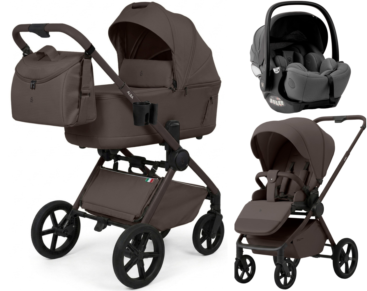Коляска 3 в 1 Sweet Baby SBL Alba 2.0 и автокресло Premier Grey Macadamia