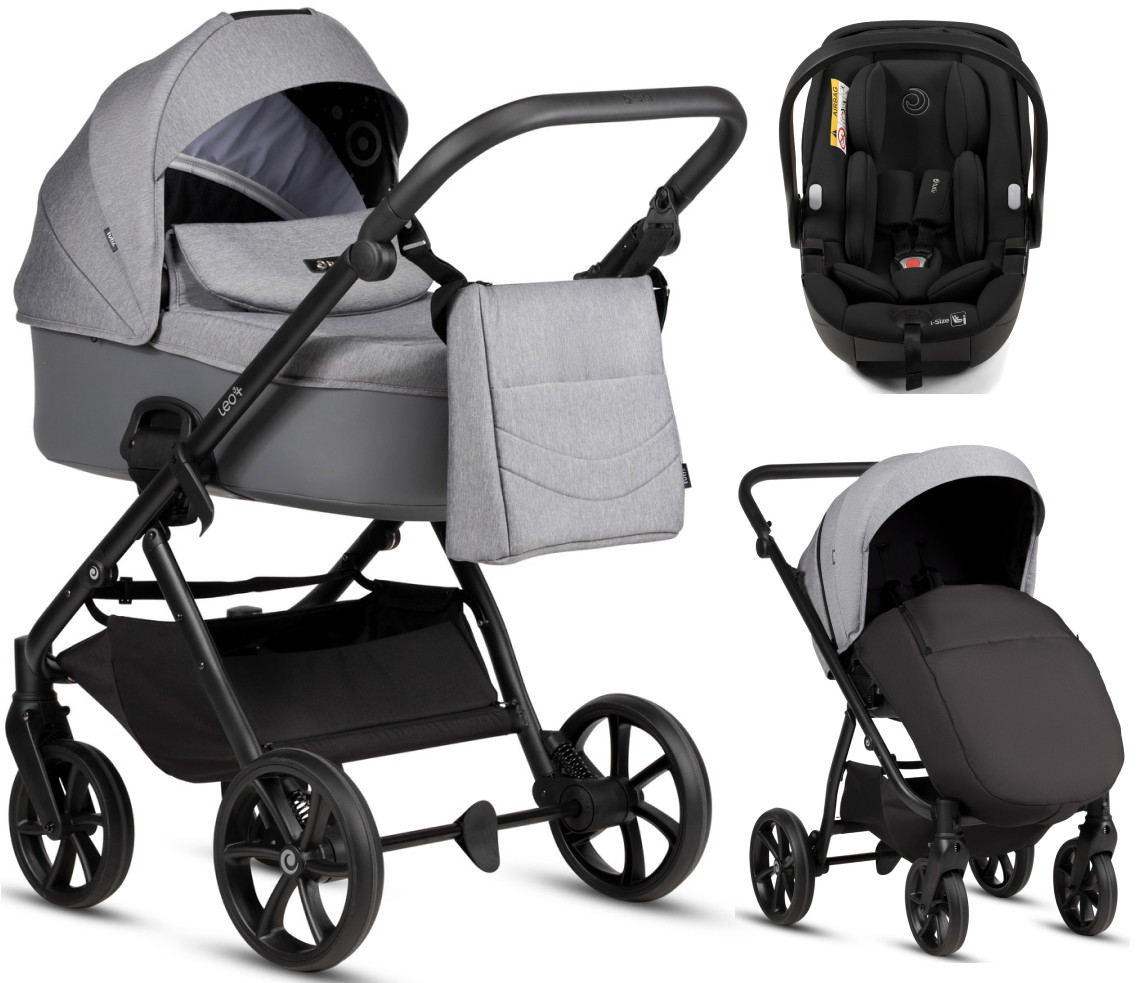 Детская коляска Tutis Leo 3 Plus 3 в 1 с автокреслом Beno Black 1582227 Stone Grey