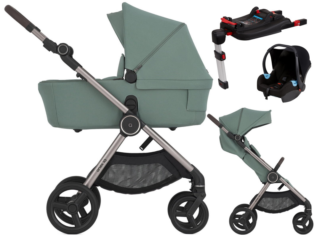 Детская коляска Anex iQ Premium NT 4 в 1 и автокресло Biuco BC100B + База Anex Karwala ISOFix без адаптеров iQ-29 Olly