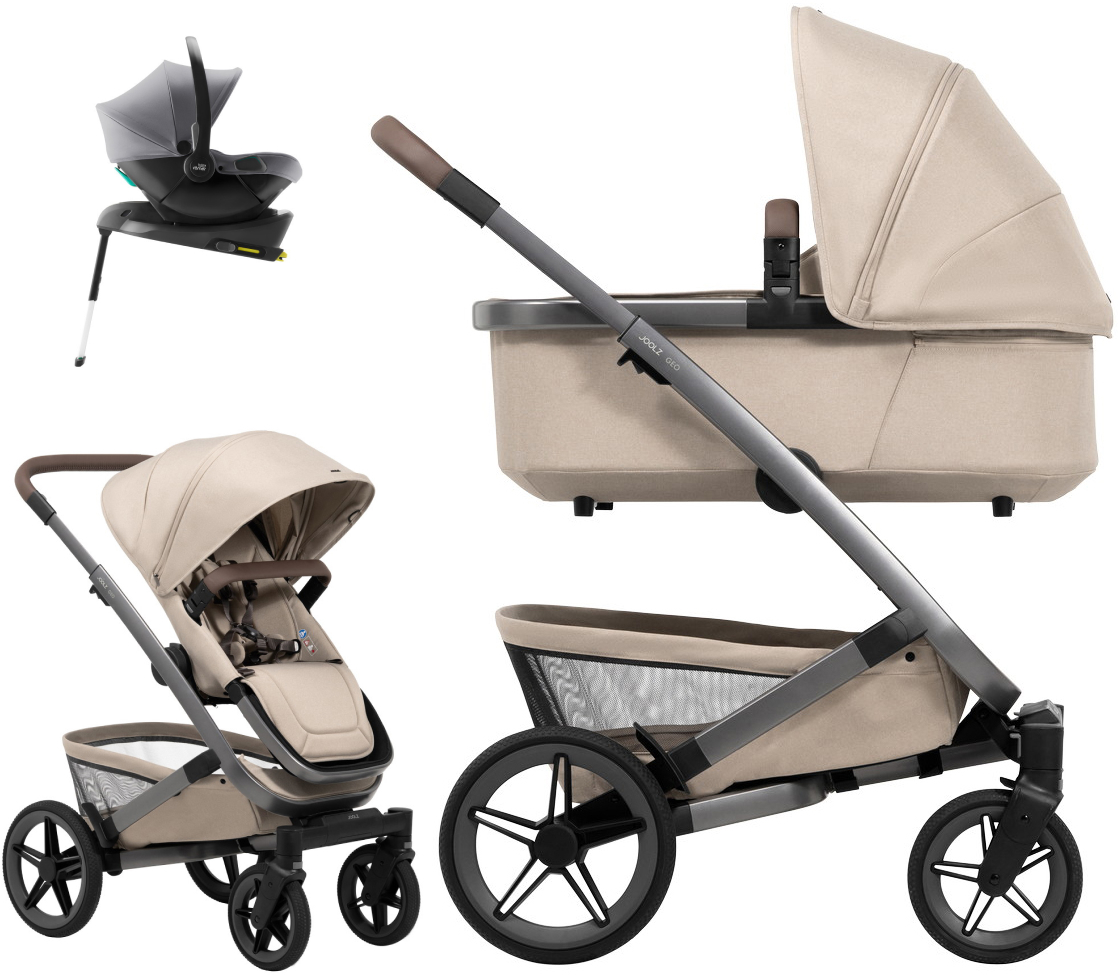 Детская коляска 4 в 1 Joolz Geo5 и автокресло Baby-Safe Core Frost Grey и база Baby-Safe Core Sandy Taupe