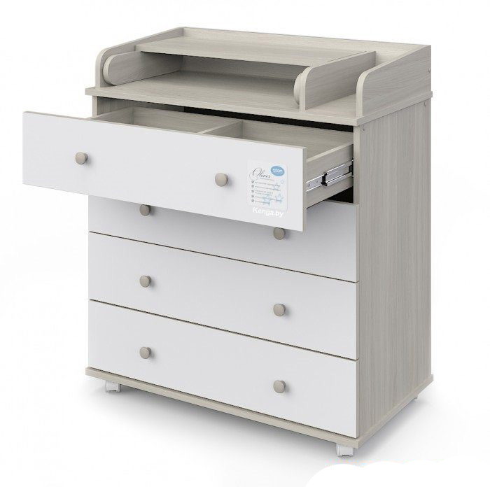 Детский пеленальный комод Атон М Орион Oliver ЛДСП 80/4 шимо светлый-белый