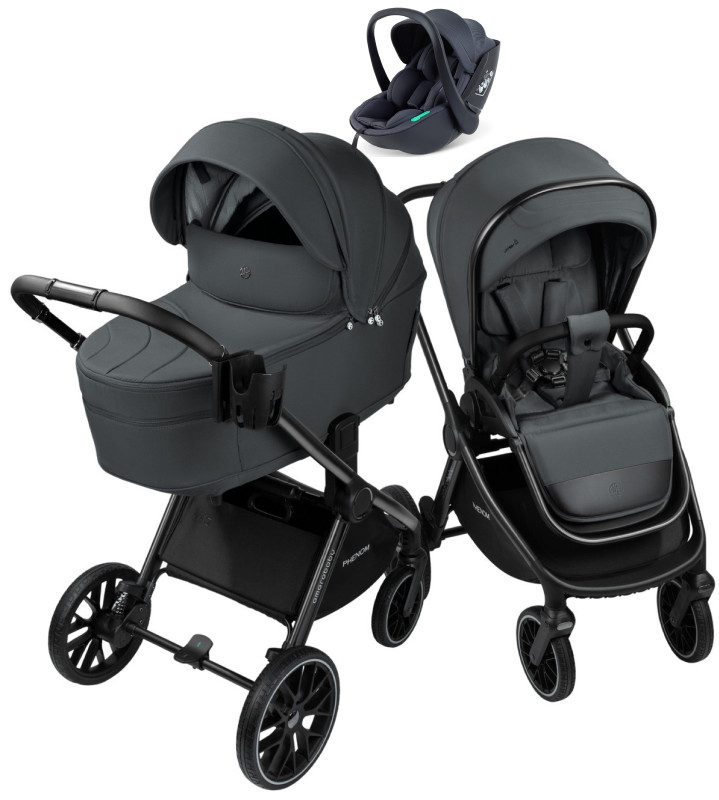 Детская коляска AmaroBaby Phenom 3 в 1 с автокреслом Rant Miro Dark Grey графит