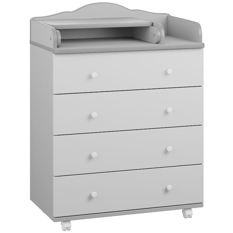 Детский пеленальный комод Briciola ЛДСП 80/4 серый-белый