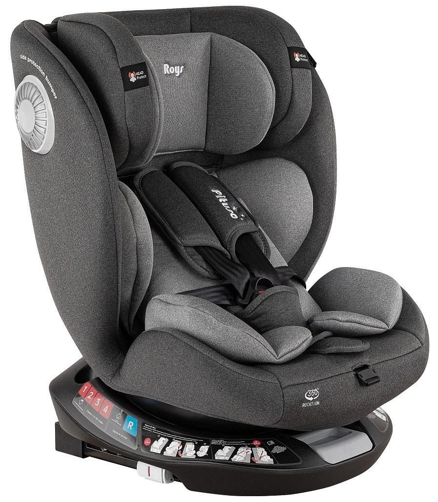 Автокресло Pituso Roys Plus 0-36 кг G406-GR-GR Dark grey, grey Inlay /Т.серый,Серый вкладыш
