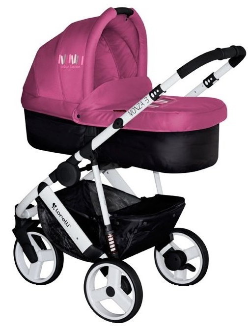 Детская коляска Lorelli Monza - 3 2 в 1 Розовый-черный / Rose&Black 1502