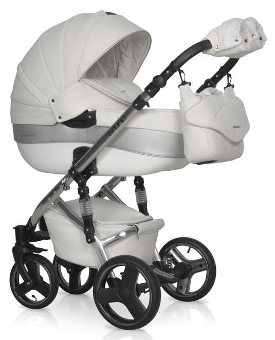 Детская коляска Riko Bruno Ecco Silver 2 в 1 32 белый-серебристый