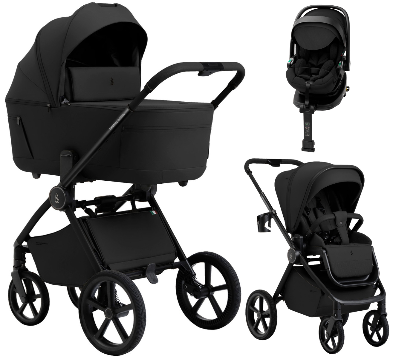Коляска 4 в 1 Sweet Baby SBL Elegante Therma Colore + автокресло Premier Plus Black Black