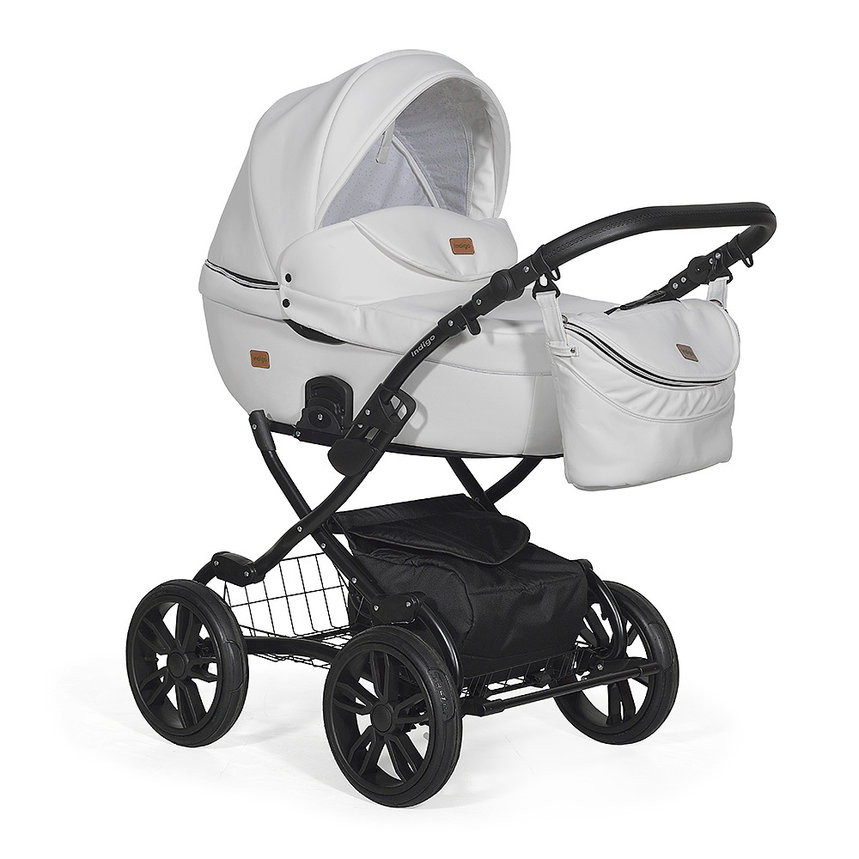 Детская коляска Indigo Marco City Plus 12" 2 в 1 Mc 05 св.серая кожа