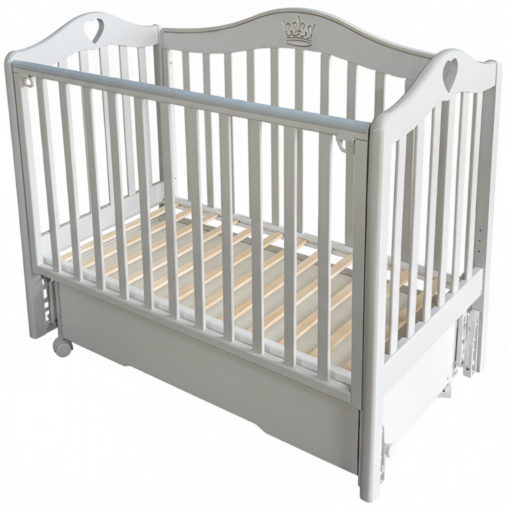 Детская кроватка Кедр Дарина 3 (маятник универсальный, ящик, колесо) лунная ночь