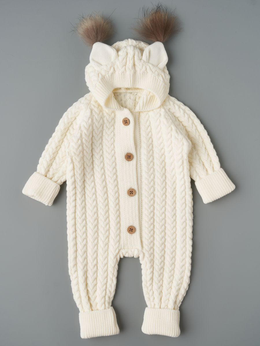 Комбинезон с капюшоном Little Star Рысёнок 800231 (ЧЗ-нк) крем 56