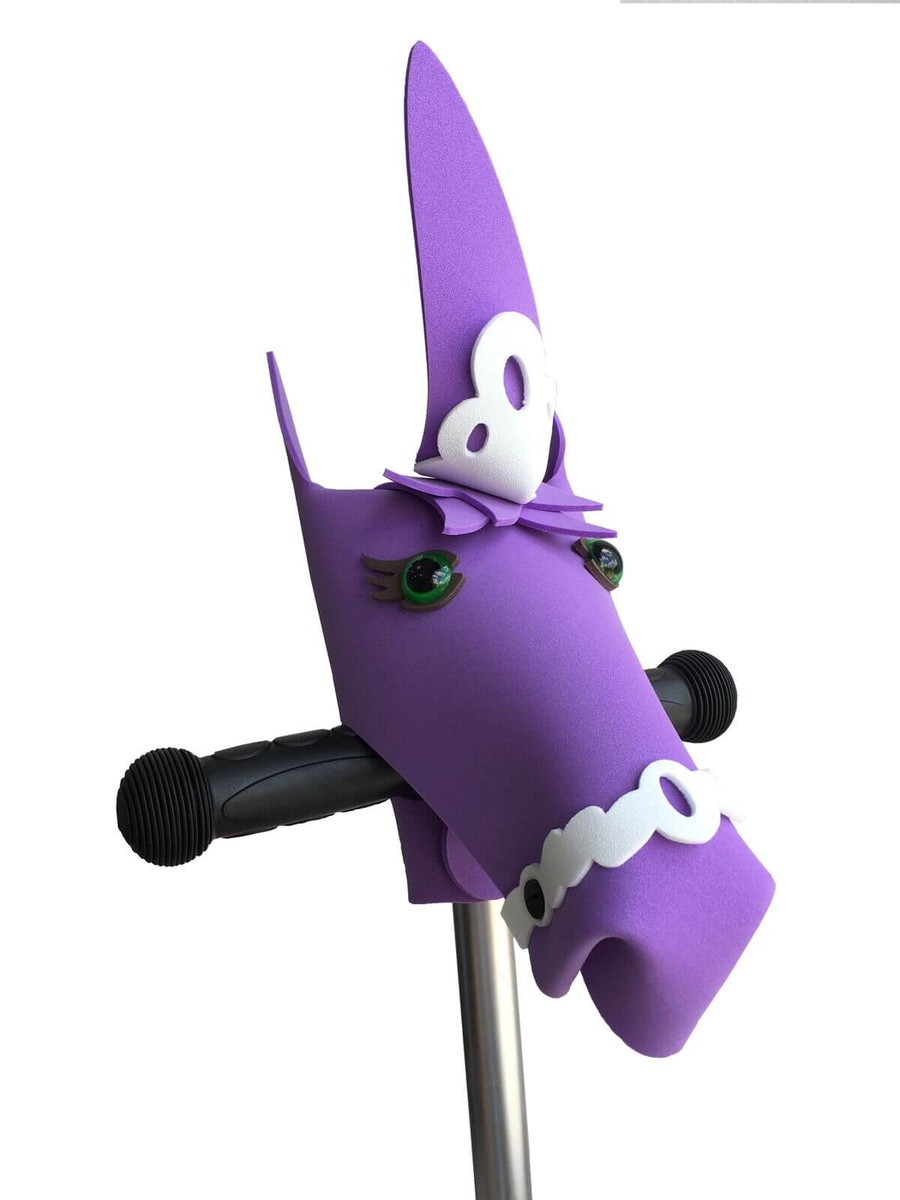 Украшение для велосипеда, самоката, беговела Веселый руль Единорог София (фиолетовый)