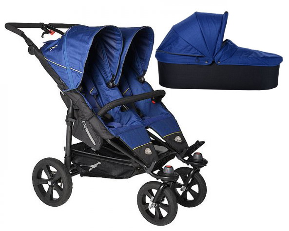 Детская коляска для двойни TFK Twin Trail 2 в 1 Прогулка Twin Trail Twilight Blue+люльки+адаптер