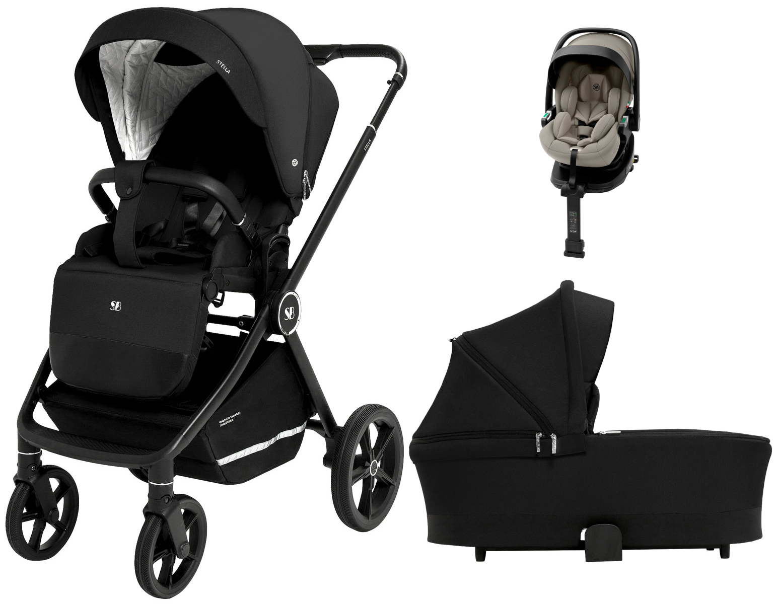 Коляска 3 в 1 Sweet Baby Stella + автокресло Premier Plus Begie Black