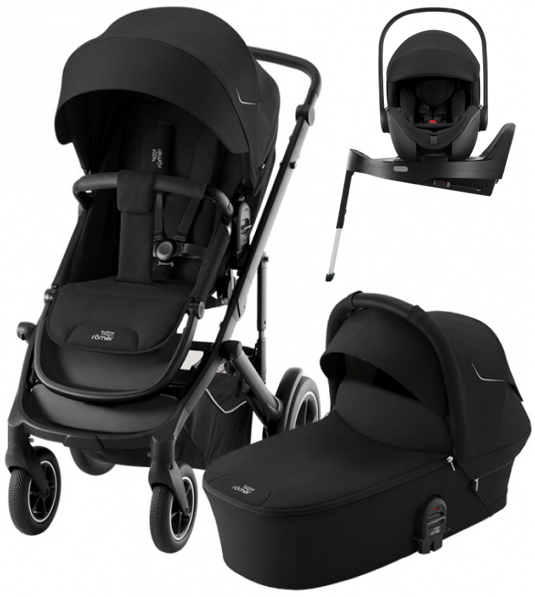 Коляска 4 в 1 Britax Roemer Smile 5Z и автокресло Baby-Safe PRO LUX Onyx Black + Vario Base 5Z Space Black