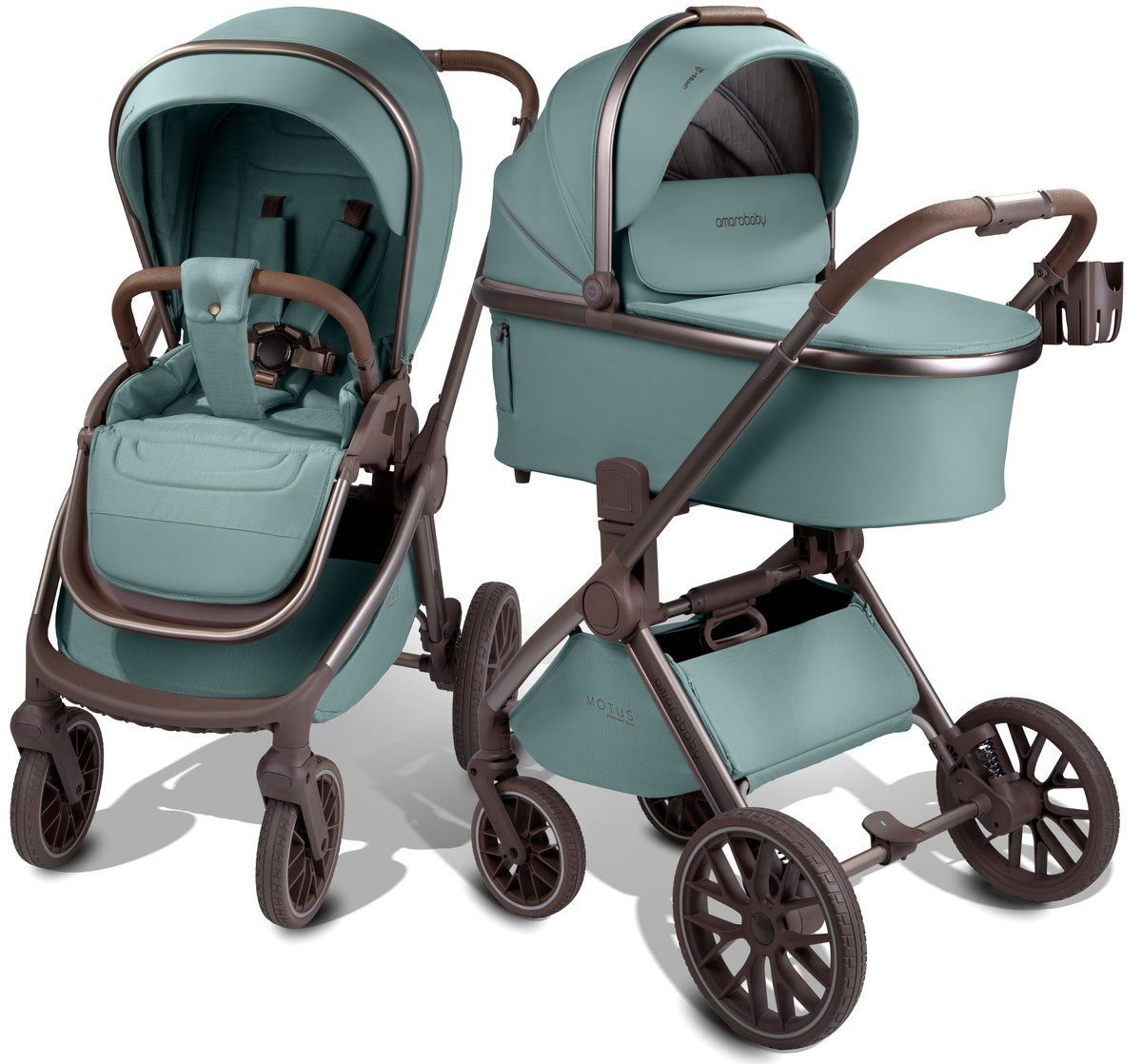 Детская коляска AmaroBaby Motus Premium Ecco Exclusive 2 в 1 лагуна