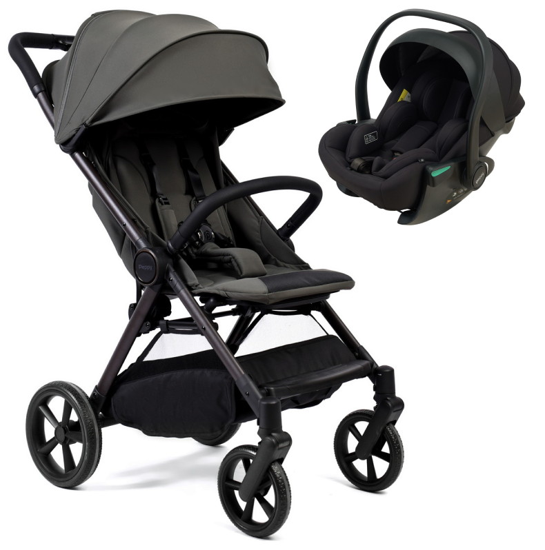Прогулочная коляска Peppy Vigo с автокреслом Jet Black Antrazit антрацит