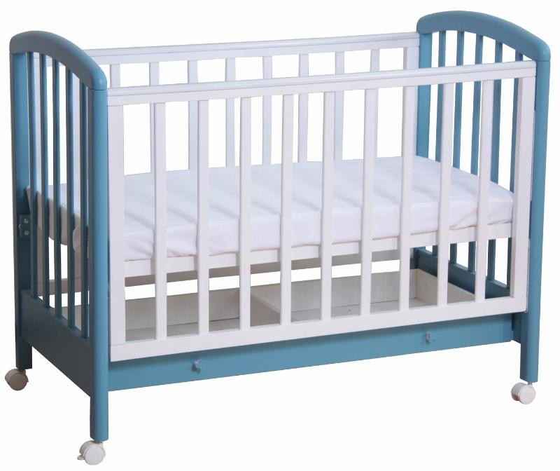 Детская кроватка Фея 600 белый-синий