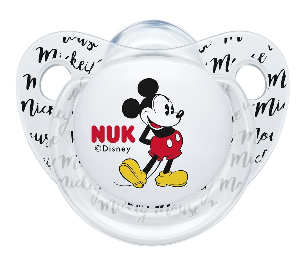Пустышка силиконовая Nuk Disney Микки Маус белая размер 1 (0-6 мес)