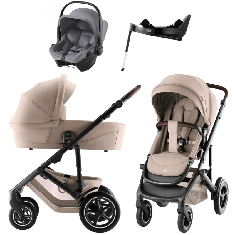 Коляска 4 в 1 Britax Roemer Smile 5Z Style и автокресло Baby-Safe Core Frost Grey + Vario Base 5Z Teak