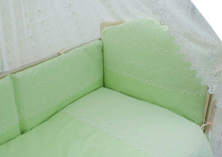 Комплект в кроватку Мой Ангелок Корона 7 предметов Б2039 фисташковый