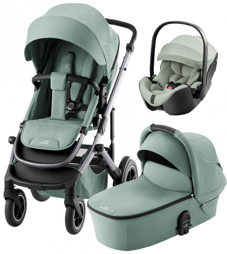 Коляска 3 в 1 Britax Roemer Smile 5Z и автокресло Baby-Safe Pro Style Sage green Jade Green