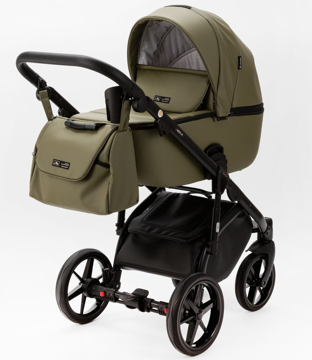 Детская коляска Adamex Nola Deluxe 2 в 1 N-SA21 (ХАКИ КОЖА)