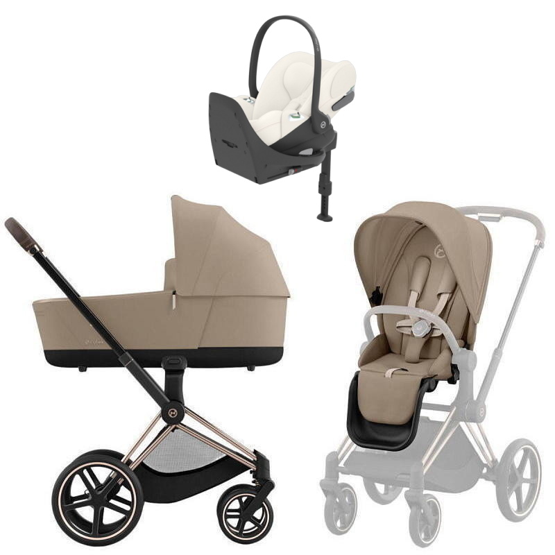 Коляска Cybex Priam IV Rosegold complete Cloud T Off White Plus Base T 4 в 1 Cozy Beige