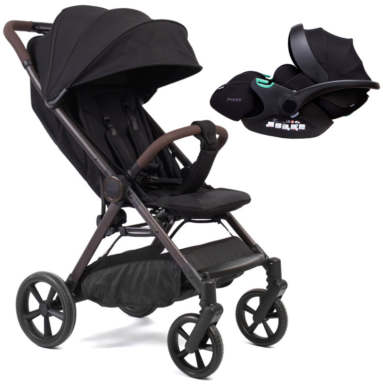 Прогулочная коляска Peppy Vigo с автокреслом Verona Black Black черный