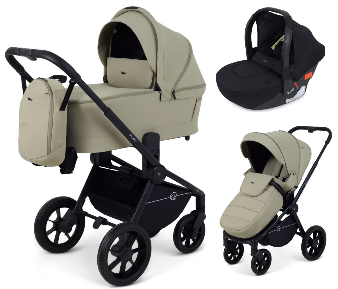 Детская коляска Rant Flex 3 в 1 RA076 с автокреслом Cruise Black Light Green