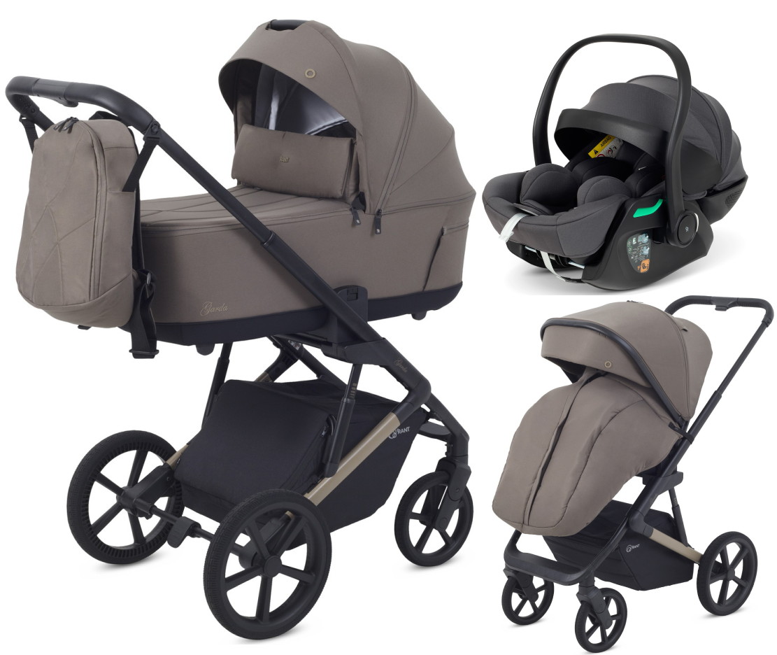 Детская коляска Rant Garda 3 в 1 с автокреслом Perla Graphite Mocca