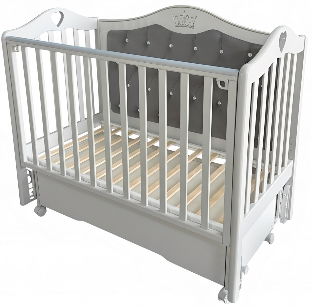 Детская кроватка Кедр Дарина 4 (маятник универсальный, ящик, колесо) лунная ночь