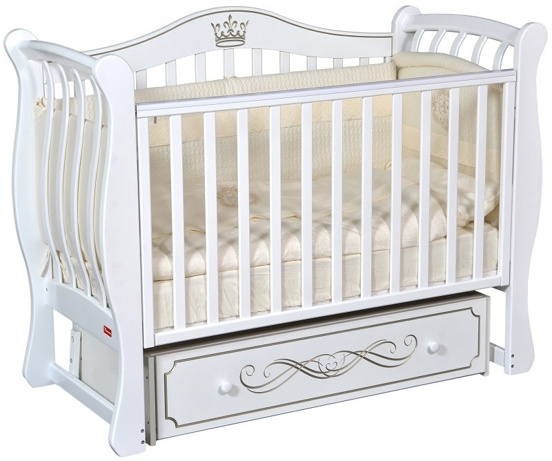 Детская кроватка Francesca Diana Elegance с маятником белый