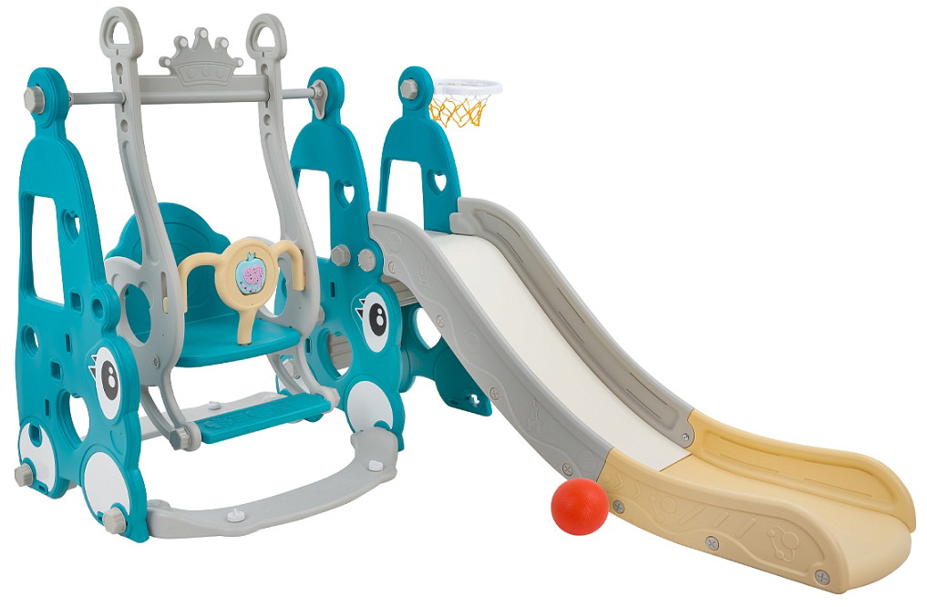 Горка-Комплекс Pituso Няшка горка, качели, баскет. кольцо Green/Зеленый