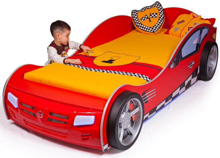Детская подростковая кровать машина ABC-King Formula 160х90 см Красная