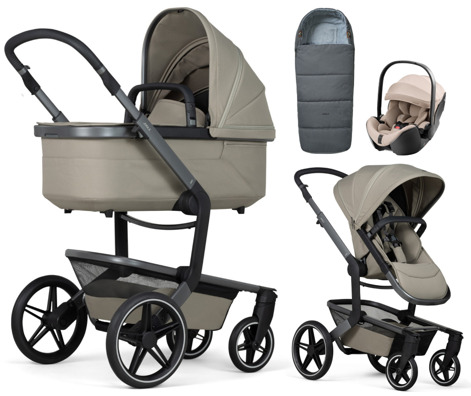 Детская коляска 3 в 1 Joolz Day 5 и автокресло Britax Roemer Baby-Safe Pro Style Teak + конверт в подарок без адаптеров Sage green