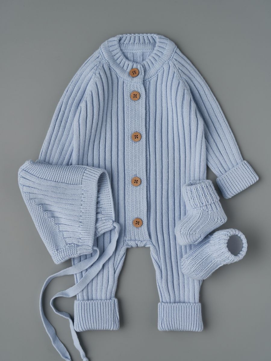 Комбинезон, шапочка гномик, носки Little Star Лапша 0001-3 (ЧЗ-нк) голубой 56
