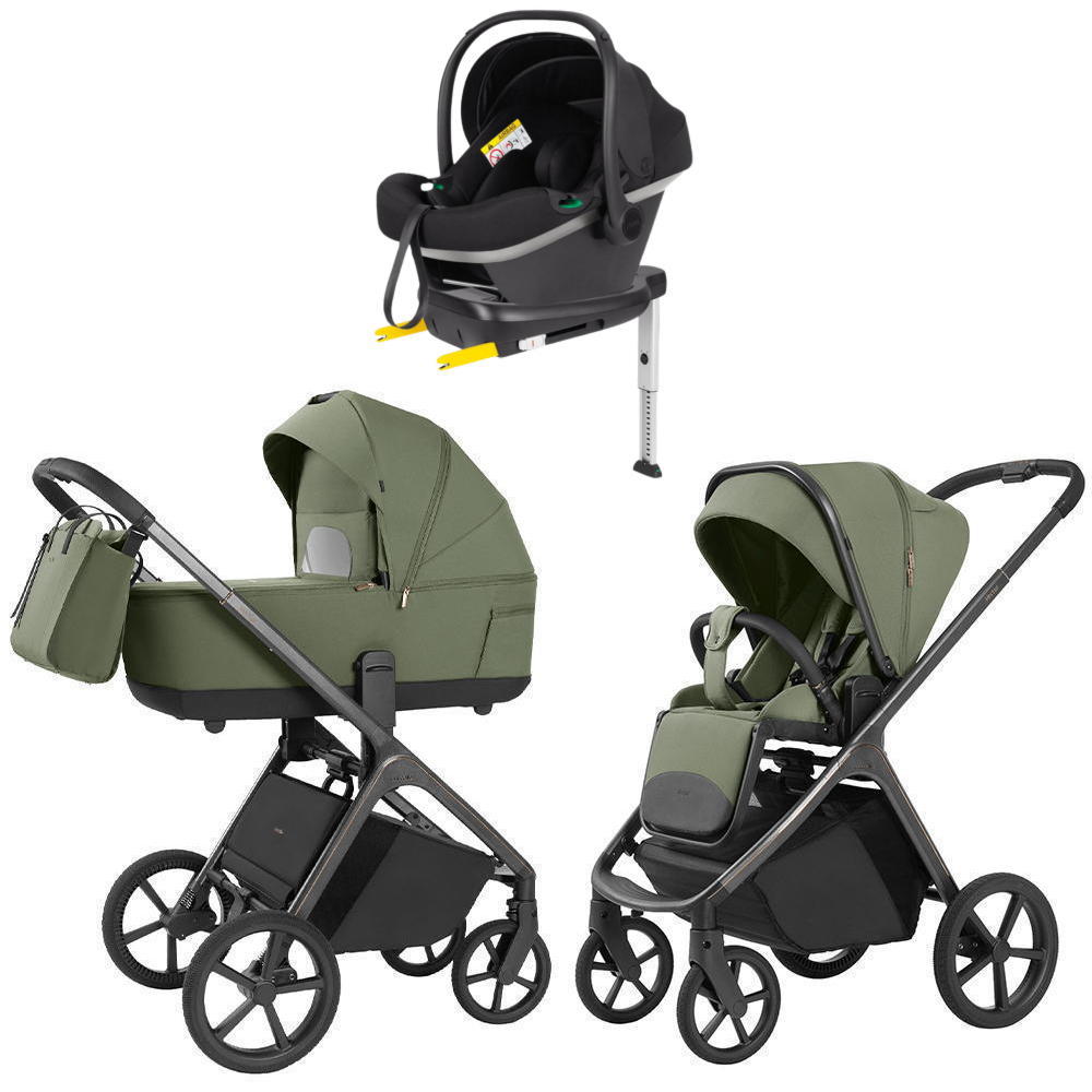 Коляска Carrello Vector 2025 CRL-6551 Nova DK791 Grey Line с базой Isofix 3 в 1 Field Green