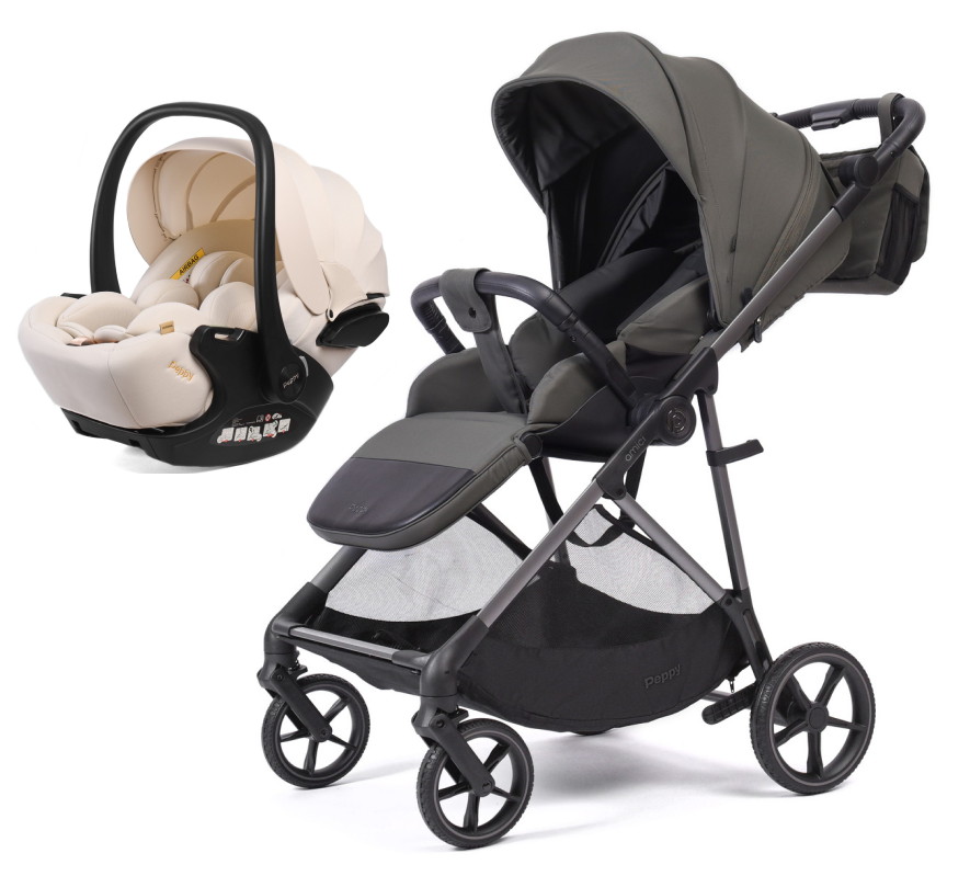 Прогулочная коляска Peppy Amici с автокреслом Verona Beige Antrazit рама Grey