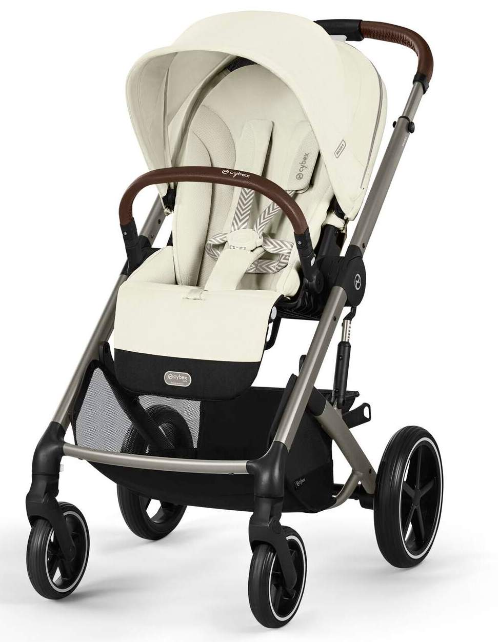Прогулочная коляска Cybex Balios S Lux TPE 2025 Seashell Beige с дождевиком
