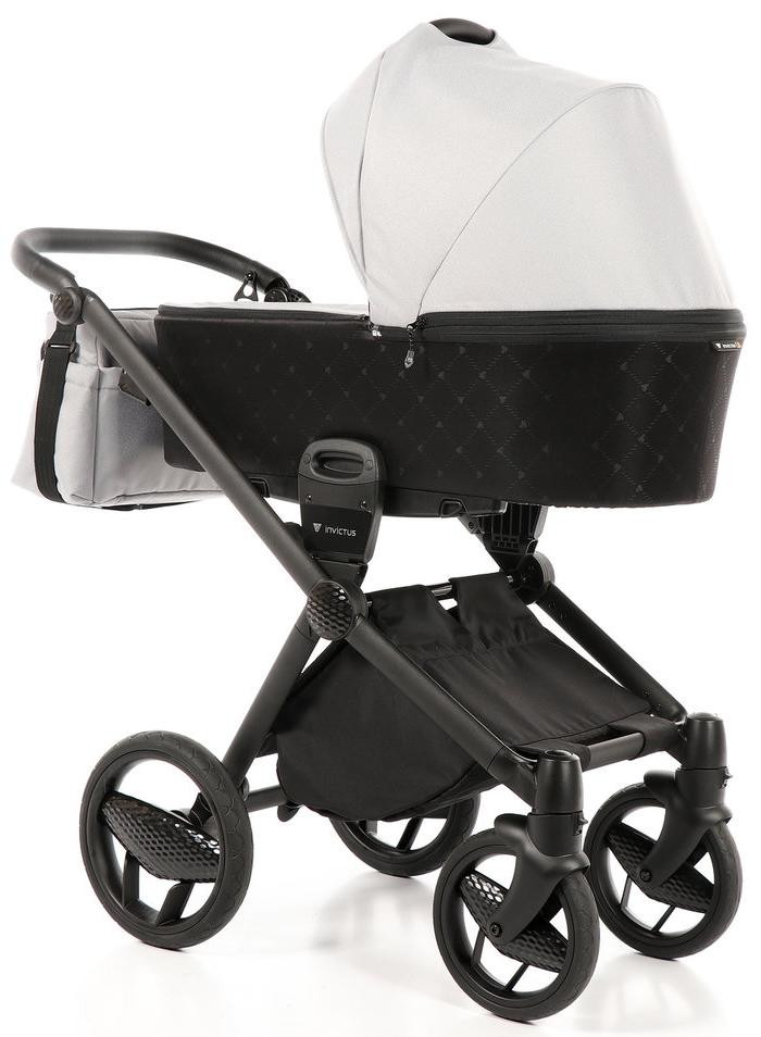 Детская коляска Invictus V-Print 2 в 1 01 черный/светло-серый