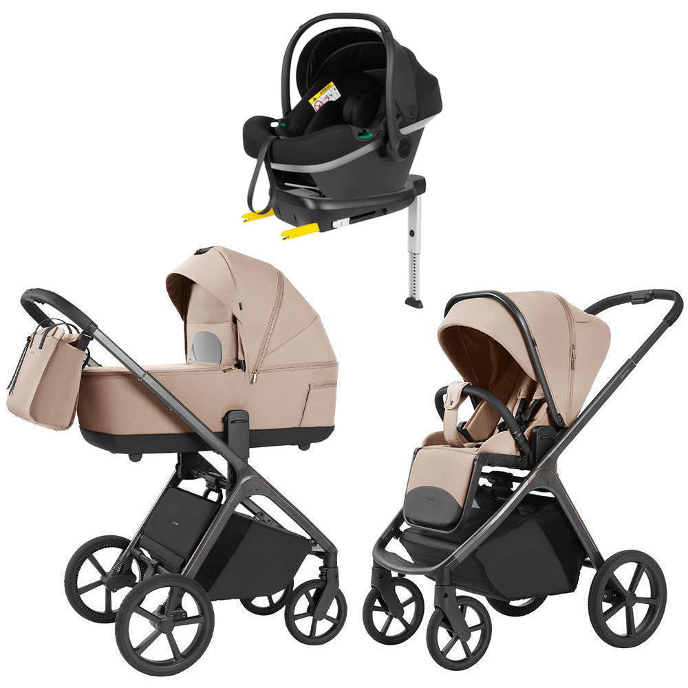 Коляска Carrello Vector 2025 CRL-6551 Nova DK791 Grey Line с базой Isofix 3 в 1 Mellow Beige