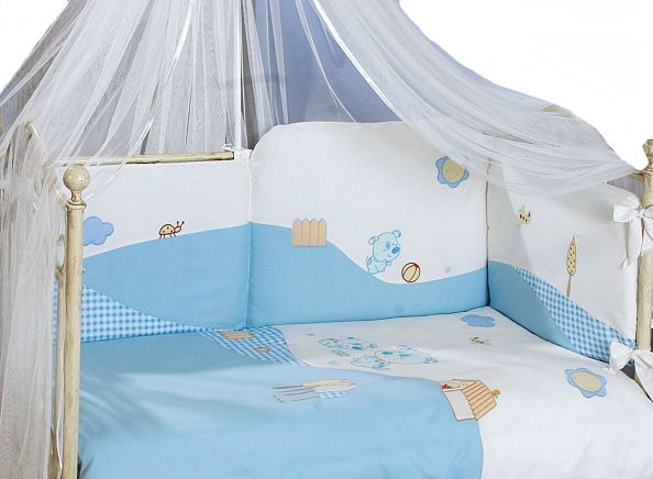 Детское постельное белье Feretti Dogs 3 предмета голубой