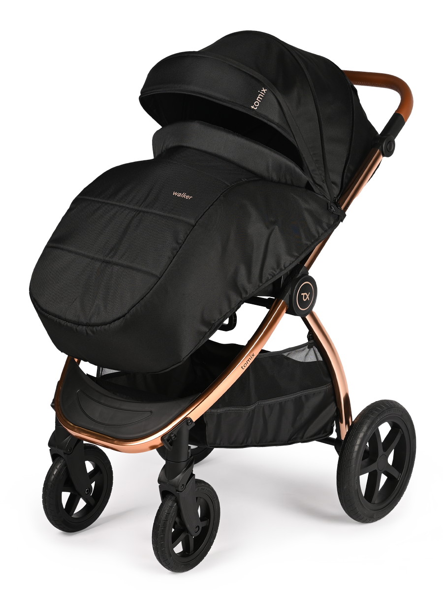 Детская коляска 2 в 1 Tomix Walker LUX BLACK+ROSE GOLD