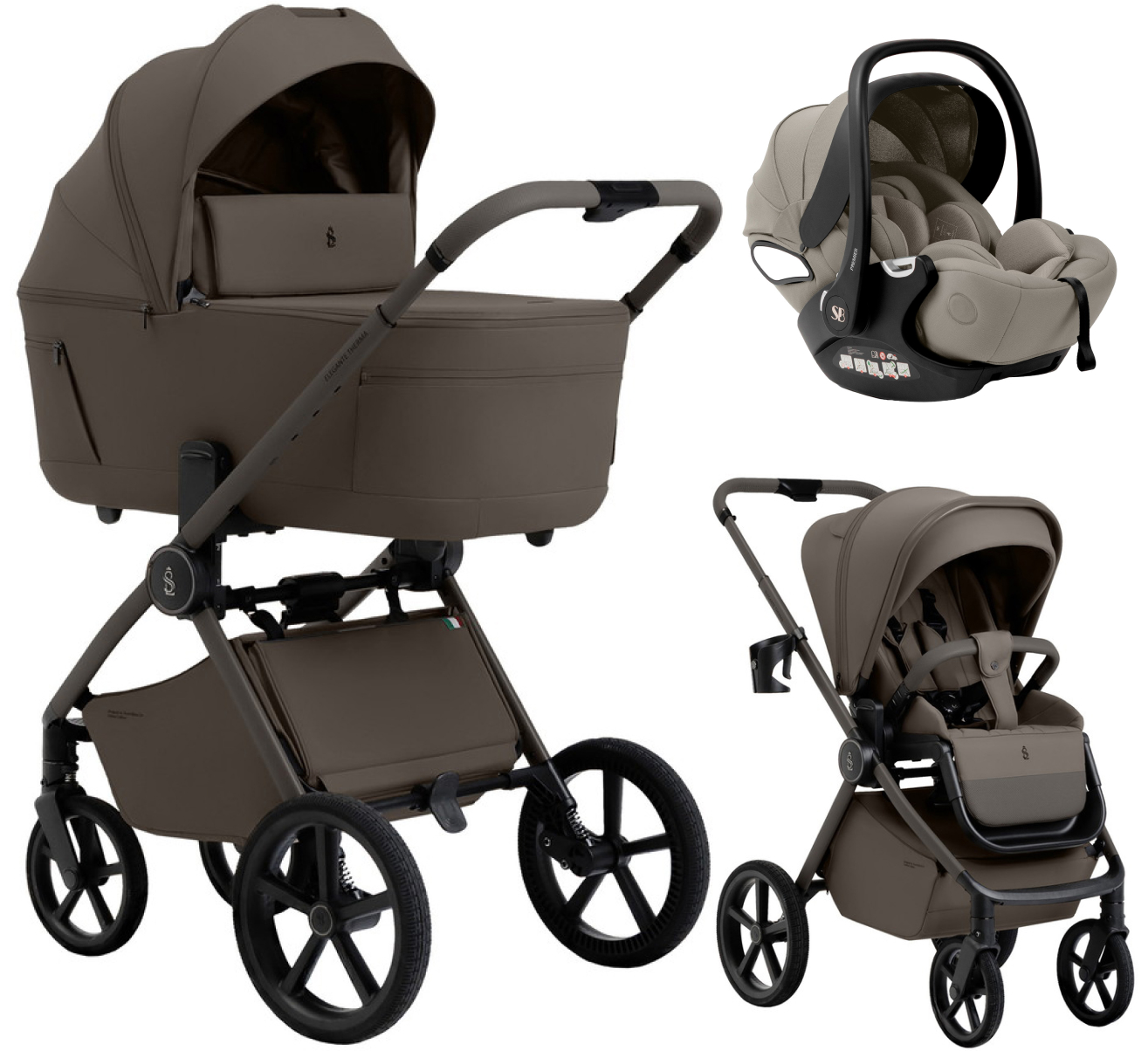 Коляска 3 в 1 Sweet Baby SBL Elegante Therma Colore + автокресло Premier Begie Dark Beige