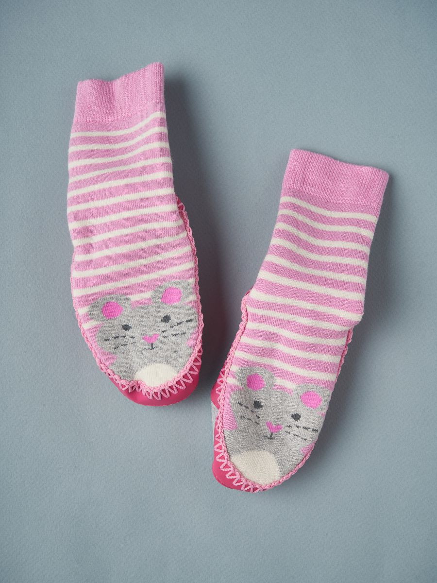 Чешки-носочки Little Star 0310 мышата, розовый, серый, 13 см 4