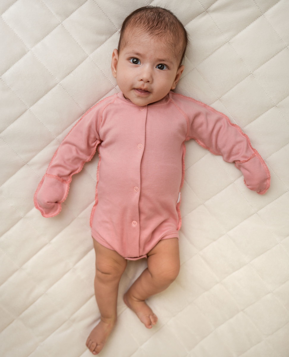 Боди Папитто на кнопках интерлок однотонный И37-329н Пудра 50