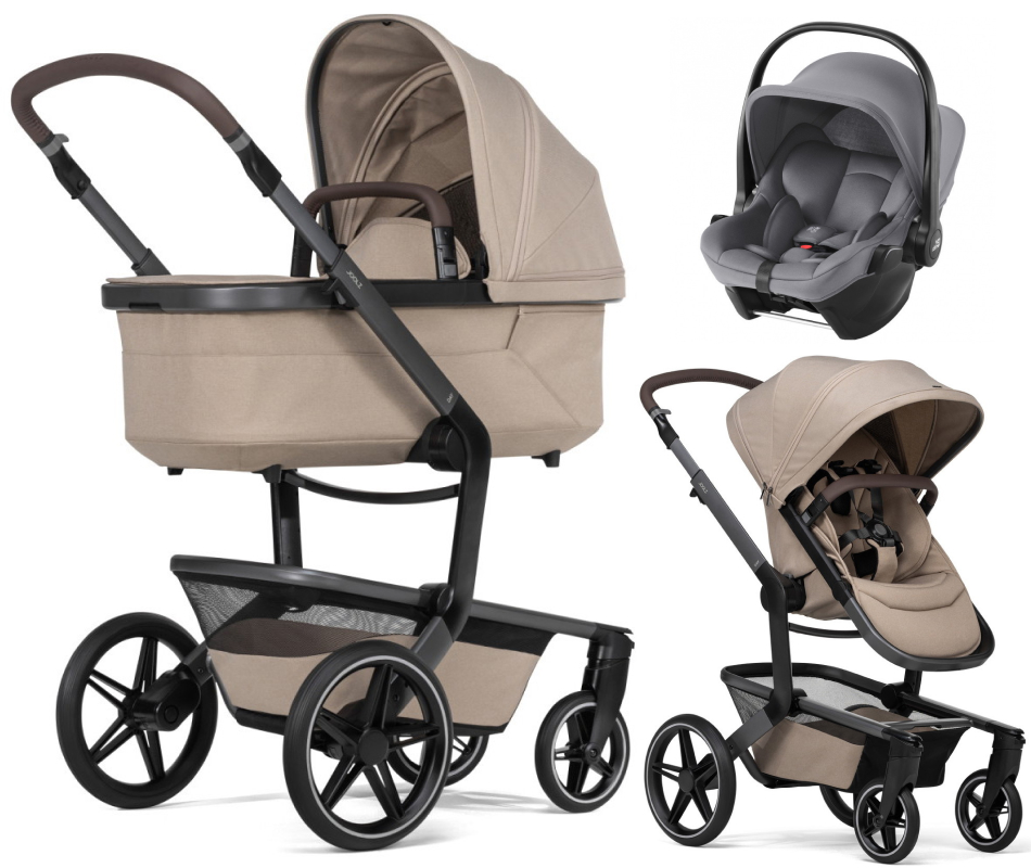 Детская коляска 3 в 1 Joolz Day 5 и автокресло Baby-Safe Core Frost Grey без адаптеров Sandy Taupe