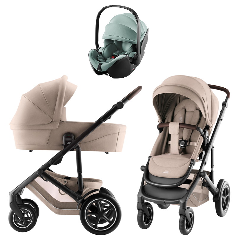 Коляска 3 в 1 Britax Roemer Smile 5Z Style и автокресло Baby-Safe Pro Jade Green Teak