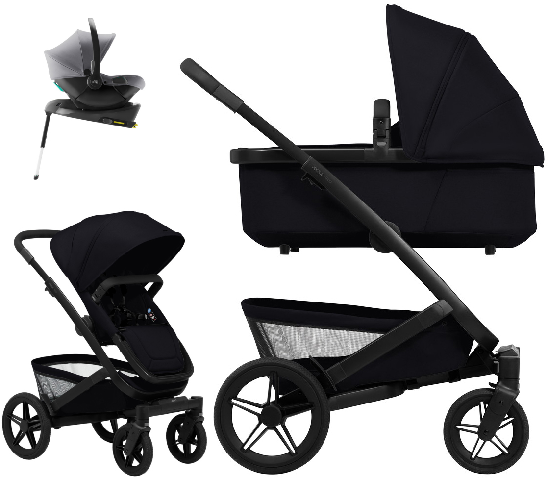 Детская коляска 4 в 1 Joolz Geo5 и автокресло Baby-Safe Core Frost Grey и база Baby-Safe Core без адаптеров Space Black