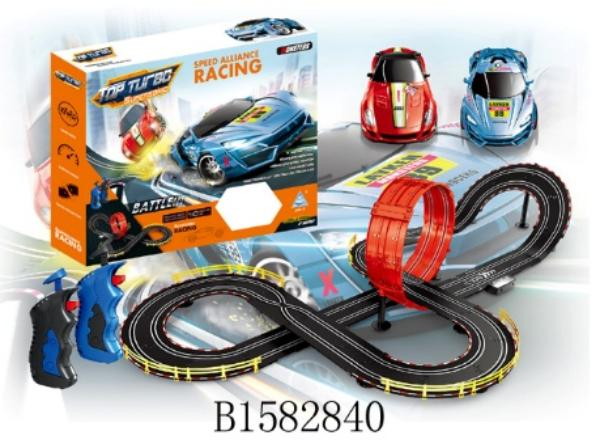 Автотрек Джамбо Тойз 2 машинки, на пульте управления, свет, звук JB0402133